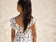 Kids ONLY cloud dancer black dot kjole